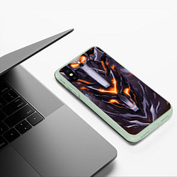 Чехол iPhone XS Max матовый Жёлтая кибер броня, цвет: 3D-салатовый — фото 2