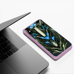Чехол iPhone XS Max матовый Синяя кибер броня, цвет: 3D-сиреневый — фото 2