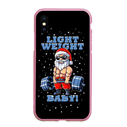 Чехол iPhone XS Max матовый Santa Claus - light weight baby, цвет: 3D-розовый