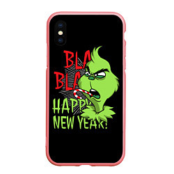 Чехол iPhone XS Max матовый Grinch - happy New Year