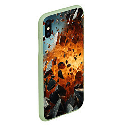 Чехол iPhone XS Max матовый Большой взрыв камней, цвет: 3D-салатовый — фото 2
