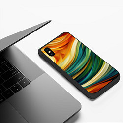 Чехол iPhone XS Max матовый Абстракция с солнцем, цвет: 3D-черный — фото 2