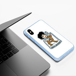 Чехол iPhone XS Max матовый The Cure - Robert Smith fun, цвет: 3D-голубой — фото 2