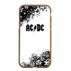 Чехол iPhone XS Max матовый AC DC anarchy rock, цвет: 3D-коричневый