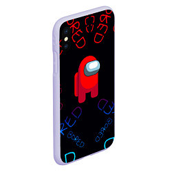 Чехол iPhone XS Max матовый Амонг ас bored neon, цвет: 3D-светло-сиреневый — фото 2