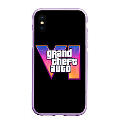 Чехол iPhone XS Max матовый Grand Theft Auto 6, цвет: 3D-сиреневый