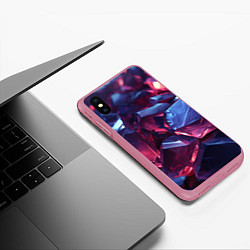 Чехол iPhone XS Max матовый Абстрактные стеклянные камни, цвет: 3D-малиновый — фото 2