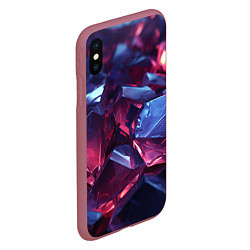 Чехол iPhone XS Max матовый Абстрактные стеклянные камни, цвет: 3D-малиновый — фото 2