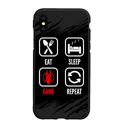 Чехол iPhone XS Max матовый Eat, sleep, Dead Space, repeat