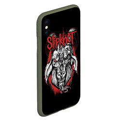 Чехол iPhone XS Max матовый Slipknot - козёл, цвет: 3D-темно-зеленый — фото 2