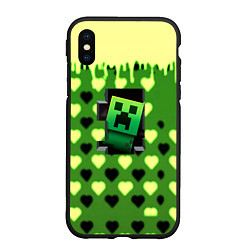 Чехол iPhone XS Max матовый Minecraft love toxic, цвет: 3D-черный