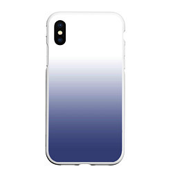 Чехол iPhone XS Max матовый Туманный градиент бело-синий, цвет: 3D-белый