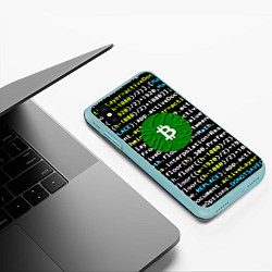 Чехол iPhone XS Max матовый Bitcoin сатоши, цвет: 3D-мятный — фото 2