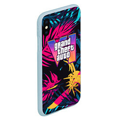 Чехол iPhone XS Max матовый GTA 6 logo abstract, цвет: 3D-голубой — фото 2