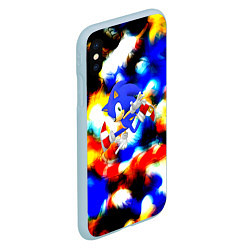 Чехол iPhone XS Max матовый Sonic colors, цвет: 3D-голубой — фото 2