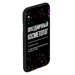 Чехол iPhone XS Max матовый Праздничный косметолог и конфетти, цвет: 3D-черный — фото 2