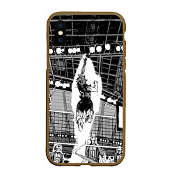 Чехол iPhone XS Max матовый Хината Шое взлетает, цвет: 3D-коричневый