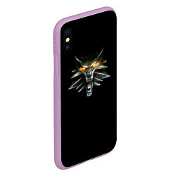 Чехол iPhone XS Max матовый Ведьмак логотип, цвет: 3D-сиреневый — фото 2