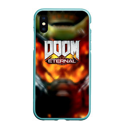 Чехол iPhone XS Max матовый Doom eternal games, цвет: 3D-мятный