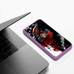 Чехол iPhone XS Max матовый Berserk anime logo, цвет: 3D-фиолетовый — фото 2