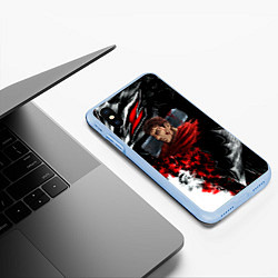 Чехол iPhone XS Max матовый Berserk anime logo, цвет: 3D-голубой — фото 2