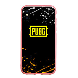 Чехол iPhone XS Max матовый PUBG краски поля боя