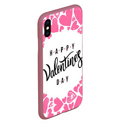 Чехол iPhone XS Max матовый Valentines day, цвет: 3D-малиновый — фото 2