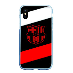 Чехол iPhone XS Max матовый Barcelona stripes sport, цвет: 3D-голубой