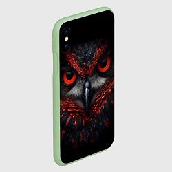 Чехол iPhone XS Max матовый Красная сова, цвет: 3D-салатовый — фото 2