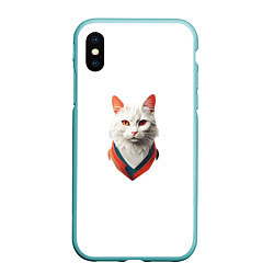 Чехол iPhone XS Max матовый Белый кот от ai