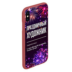 Чехол iPhone XS Max матовый Праздничный художник: фейерверк, цвет: 3D-красный — фото 2