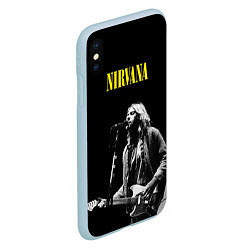 Чехол iPhone XS Max матовый Группа Nirvana Курт Кобейн, цвет: 3D-голубой — фото 2