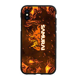 Чехол iPhone XS Max матовый Samurai огненное лого