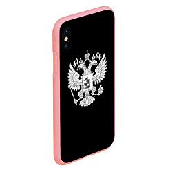 Чехол iPhone XS Max матовый Герб РФ серый патриотический, цвет: 3D-баблгам — фото 2