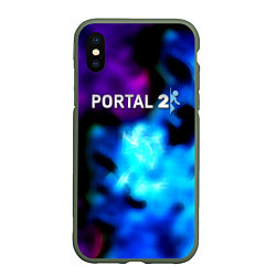 Чехол iPhone XS Max матовый Portal неоновый градиент, цвет: 3D-темно-зеленый