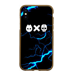 Чехол iPhone XS Max матовый Любовь смерть и роботы гроза шторм, цвет: 3D-коричневый
