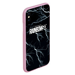 Чехол iPhone XS Max матовый Радуга 6 шторм, цвет: 3D-розовый — фото 2