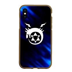 Чехол iPhone XS Max матовый Fullmetal Alchemist soul, цвет: 3D-коричневый