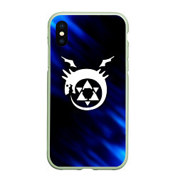 Чехол iPhone XS Max матовый Fullmetal Alchemist soul, цвет: 3D-салатовый