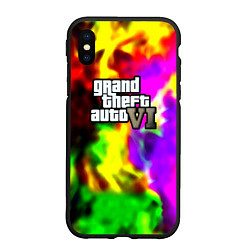 Чехол iPhone XS Max матовый Gta6 неоновый огонь вайстити