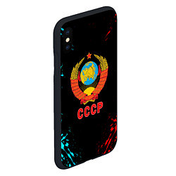 Чехол iPhone XS Max матовый Моя страна СССР краски, цвет: 3D-черный — фото 2