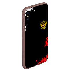 Чехол iPhone XS Max матовый Россия спорт краски, цвет: 3D-коричневый — фото 2