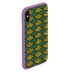 Чехол iPhone XS Max матовый Чешуя зелёного древесного дракона, цвет: 3D-фиолетовый — фото 2