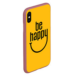 Чехол iPhone XS Max матовый Smile - be happy, цвет: 3D-малиновый — фото 2