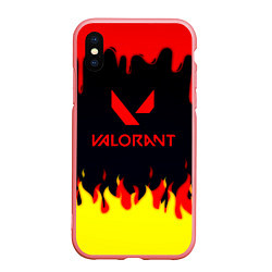 Чехол iPhone XS Max матовый Valorant flame texture games