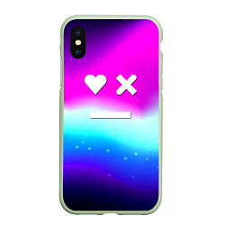 Чехол iPhone XS Max матовый Love death robots neon gradient serial