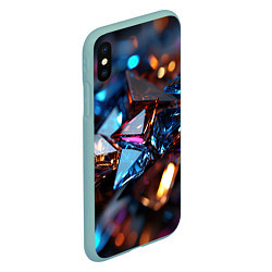 Чехол iPhone XS Max матовый Разноцветные стекла, цвет: 3D-мятный — фото 2