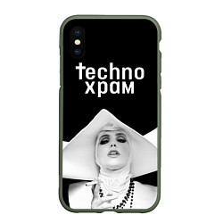 Чехол iPhone XS Max матовый Techno храм монашка в белом