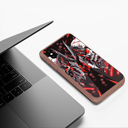 Чехол iPhone XS Max матовый Два красных черепа, цвет: 3D-коричневый — фото 2