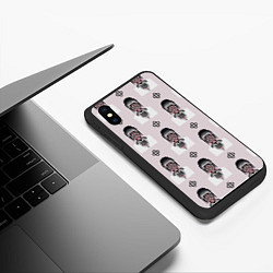 Чехол iPhone XS Max матовый Лицо маска и кельтский узел, цвет: 3D-черный — фото 2